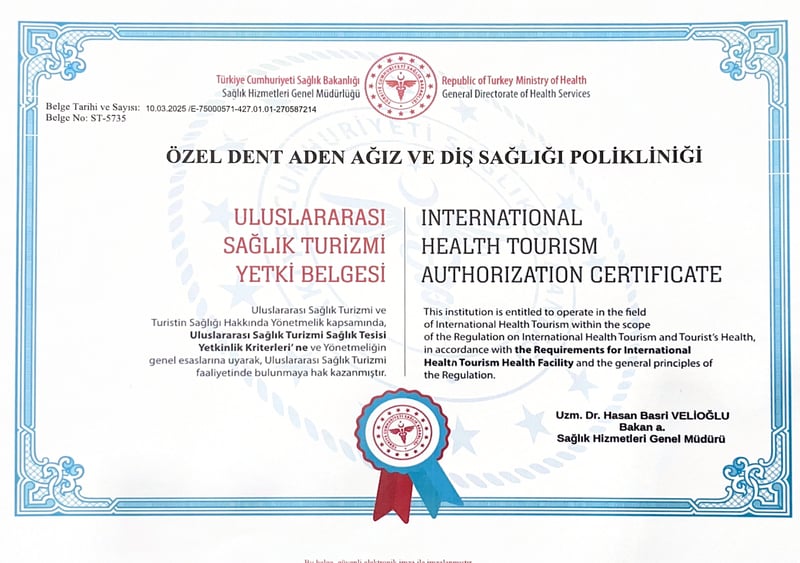 T.C. Sağlık Bakanlığı Uluslararası Sağlık Turizmi Yetki Belgesi